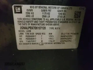 2013 Chevrolet Equinox LT z VIN 2GNALPEK7D6107128, wystawiony jako Copart lot #83925204 z przebiegiem 154 777 mil mil oraz Szkoda całkowita • Salvage title. Historia ofert i sprzedaży dostępna na DreamBid. Obrazek 13.
