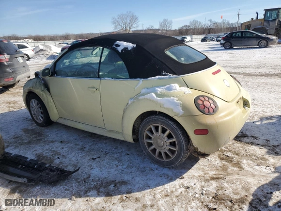 2005 Volkswagen New Beetle Convertible GLS with VIN 3VWCM31Y15M363190, listed as a Copart auction lot 46167995 with 0 mi miles and Salvage Title. Bid and sale history available at carsss.com. Image 2.