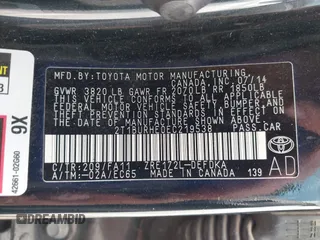 2014 Toyota Corolla L z VIN 2T1BURHE0EC219538, wystawiony jako IAAI lot #42383371 z przebiegiem 222 202 mil mil oraz . Historia ofert i sprzedaży dostępna na DreamBid. Obrazek 9.