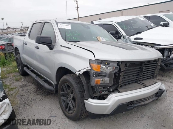 2022 Chevrolet Silverado 1500 Custom with VIN 1GCPABEK5NZ509697, listed as a IAAI auction lot 41844929 with 14,610 mi miles and . Bid and sale history available at DreamBid. Image 1.