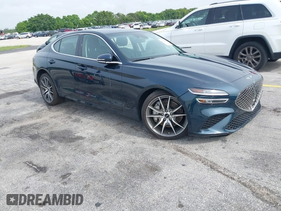 2025 Genesis G70 2.5T with VIN KMTG34SC0SU153835, listed as a IAAI auction lot 42586687 with 17,312 mi miles and . Bid and sale history available at DreamBid. Image 1.