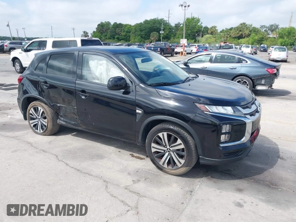2020 Mitsubishi Outlander Sport ES 2.0 with VIN JA4AP3AU4LU012386, listed as a IAAI auction lot 41908524 with 87,498 mi miles. Bid and sale history available at carsss.com. Image 1.