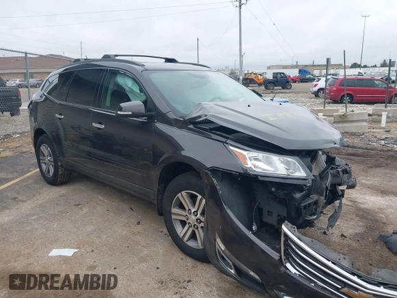 2015 Chevrolet Traverse LT with VIN 1GNKVGKD2FJ230054, listed as a IAAI auction lot 41211551 with 121,466 mi miles and . Bid and sale history available at DreamBid. Image 1.