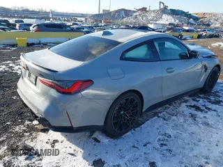 2022 BMW M4 Competition xDrive with VIN WBS43AZ04NCJ28077, listed as a IAAI auction lot 41183055 with 21,210 mi miles. Bid and sale history available at carsss.com. Image 4.