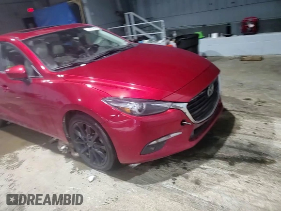 2018 Mazda 3 Grand Touring with VIN 3MZBN1W36JM217890, listed as a Copart auction lot 45745375 with 81,797 mi miles and Salvage Title. Bid and sale history available at carsss.com. Image 10.