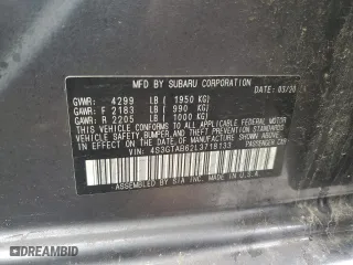2020 Subaru Impreza with VIN 4S3GTAB62L3718133, listed as a Copart auction lot 52941315 with 57,562 mi miles and Clean Title. Bid and sale history available at carsss.com. Image 12.