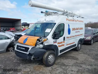 2019 Ram ProMaster Cargo Van with VIN 3C6TRVBG3KE532824, listed as a IAAI auction lot 41677419 with 127,056 mi miles. Bid and sale history available at carsss.com. Image 2.