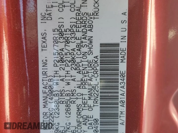 2011 Toyota Tacoma z VIN 5TFTX4CN1BX010490, wystawiony jako Copart lot #53556515 z przebiegiem 173 794 mil mil oraz Szkoda całkowita • Salvage title. Historia ofert i sprzedaży dostępna na DreamBid. Obrazek 15.