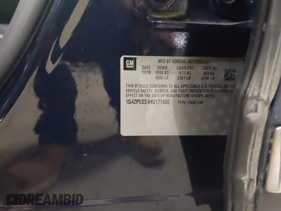 2017 Buick LaCrosse Essence with VIN 1G4ZP5SS4HU171400, listed as a IAAI auction lot 41925140 with 79,528 mi miles and . Bid and sale history available at DreamBid. Image 9.
