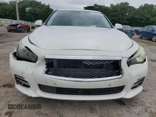 2014 Infiniti Q50 Premium with VIN JN1BV7AP4EM676758, listed as a Copart auction lot 58843275 with 138,404 mi miles and Salvage title. Bid and sale history available at DreamBid. Image 5.