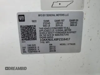 2023 GMC Acadia SLT with VIN 1GKKNUL45PZ116417, listed as a Copart auction lot 47419635 with 44,183 mi miles and Salvage Title. Bid and sale history available at DreamBid. Image 14.