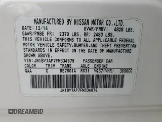 2015 Infiniti Q50 Premium with VIN JN1BV7AP7FM334979, listed as a Copart auction lot 48894565 with 150,217 mi miles and Salvage Title. Bid and sale history available at carsss.com. Image 12.
