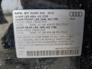 2016 Audi Q3 Premium Plus z VIN WA1EFCFS8GR019457, wystawiony jako Copart lot #50237385 z przebiegiem 14 951 mil mil oraz Szkoda całkowita • Salvage title. Historia ofert i sprzedaży dostępna na DreamBid. Obrazek 14.