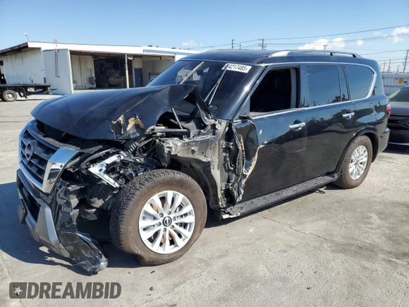 2021 Nissan Armada SV z VIN JN8AY2AD5M9661829, wystawiony jako Copart lot #44217485 z przebiegiem 91 246 mil mil oraz Czysty tytuł • Clean title. Historia ofert i sprzedaży dostępna na DreamBid. Obrazek 1.