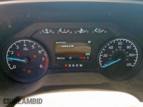 2022 Ford F-150 XL with VIN 1FTMF1CB8NKE12827, listed as a Copart auction lot 57068575 with 83,742 mi miles and Salvage title. Bid and sale history available at DreamBid. Image 9.