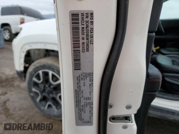 2021 Jeep Compass Trailhawk with VIN 3C4NJDDB5MT590369, listed as a Copart auction lot 46107685 with 67,857 mi miles and Salvage title. Bid and sale history available at DreamBid. Image 14.