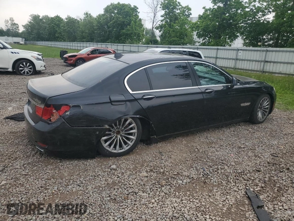 2011 BMW 7 Series 740Li with VIN WBAKB4C55BC574335, listed as a Copart auction lot 59947785 with 106,366 mi miles and Salvage title. Bid and sale history available at DreamBid. Image 3.