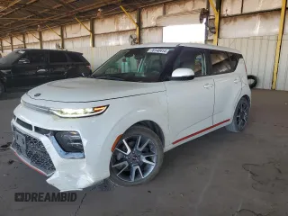 2021 Kia Soul Turbo with VIN KNDJ53AF0M7742468, listed as a Copart auction lot 76140414 with 49,340 mi miles and Salvage Title. Bid and sale history available at DreamBid. Image 1.