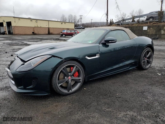 2016 Jaguar F-TYPE R with VIN SAJWJ6HL9GMK33775, listed as a Copart auction lot 49220885 with 46,217 mi miles and Salvage Title. Bid and sale history available at carsss.com. Image 1.