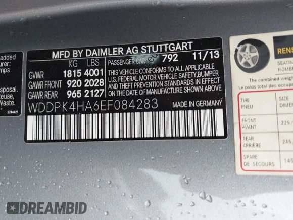 2014 Mercedes-Benz SLK 250 with VIN WDDPK4HA6EF084283, listed as a IAAI auction lot 41927893 with 32,143 mi miles and . Bid and sale history available at DreamBid. Image 9.