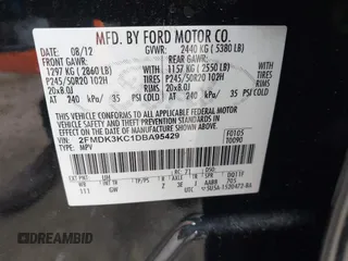 2013 Ford Edge Limited with VIN 2FMDK3KC1DBA95429, listed as a IAAI auction lot 41895136 with 77,876 mi miles. Bid and sale history available at carsss.com. Image 9.