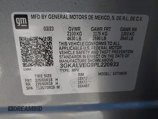 2023 GMC Terrain SLT with VIN 3GKALVEG9PL220933, listed as a IAAI auction lot 40994067 with 38,988 mi miles and . Bid and sale history available at carsss.com. Image 9.