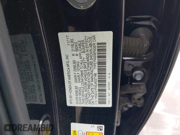 2018 Honda Accord EX-L z VIN 1HGCV1F50JA037148, wystawiony jako IAAI lot #42107201 z przebiegiem 88 395 mil mil oraz . Historia ofert i sprzedaży dostępna na DreamBid. Obrazek 9.