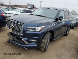 2021 Infiniti QX80 LUXE with VIN JN8AZ2AE2M9271910, listed as a Copart auction lot 71008452 with 46,327 mi miles. Bid and sale history available at carsss.com. Image 1.