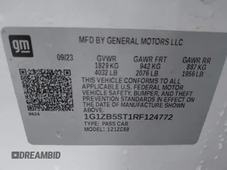 2024 Chevrolet Malibu LS with VIN 1G1ZB5ST1RF124772, listed as a IAAI auction lot 41655156 with 28,870 mi miles and . Bid and sale history available at DreamBid. Image 9.