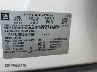 2016 Chevrolet Traverse LTZ with VIN 1GNKVJKD8GJ344428, listed as a Copart auction lot 51924805 with 159,700 mi miles and Clean Title. Bid and sale history available at DreamBid. Image 13.
