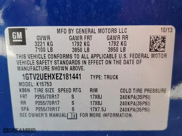 2014 GMC Sierra 1500 SLE with VIN 1GTV2UEHXEZ181441, listed as a Copart auction lot 74122824 with 115,263 mi miles and Clean Title. Bid and sale history available at carsss.com. Image 12.