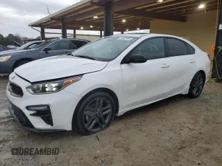 2021 Kia Forte GT-Line with VIN 3KPF34AD0ME390346, listed as a Copart auction lot 42682485 with 57,787 mi miles and Salvage Title. Bid and sale history available at carsss.com. Image 1.