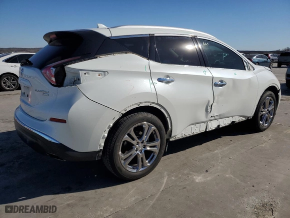 2017 Nissan Murano SL with VIN 5N1AZ2MH1HN153177, listed as a Copart auction lot 42220095 with 57,594 mi miles and Salvage Title. Bid and sale history available at carsss.com. Image 3.