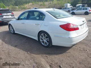 2013 Hyundai Genesis 3.8L with VIN KMHGC4DD2DU233477, listed as a IAAI auction lot 41954347 with 143,879 mi miles. Bid and sale history available at carsss.com. Image 3.