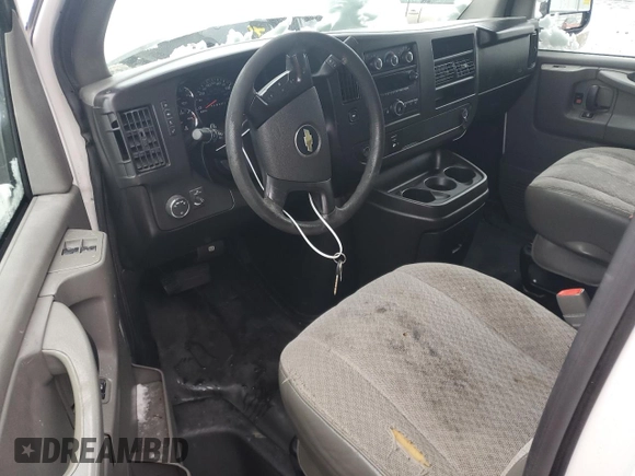 2014 Chevrolet Express Cargo Van with VIN 1GCWGFCAXE1145819, listed as a Copart auction lot 44579255 with 0 mi miles and Salvage Title. Bid and sale history available at carsss.com. Image 8.