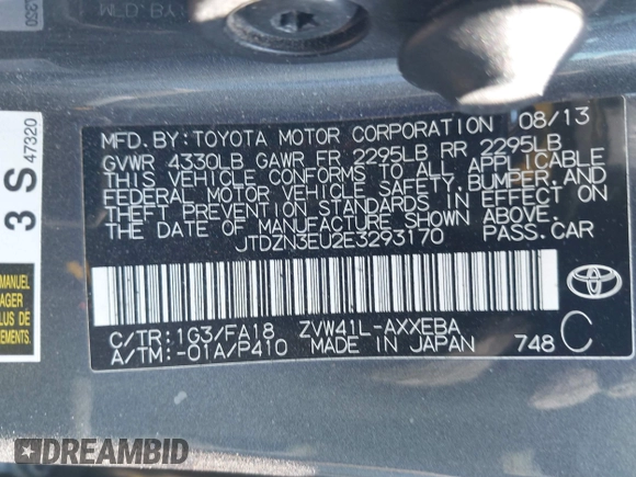 2014 Toyota Prius Two z VIN JTDZN3EU2E3293170, wystawiony jako IAAI lot #41721493 z przebiegiem 186 801 mil mil oraz . Historia ofert i sprzedaży dostępna na DreamBid. Obrazek 9.