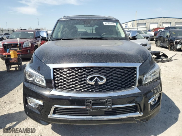 2017 Infiniti QX80 with VIN JN8AZ2NE0H9158599, listed as a Copart auction lot 48585445 with 152,582 mi miles and Salvage Title. Bid and sale history available at carsss.com. Image 5.