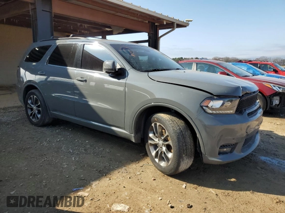 2019 Dodge Durango GT Plus with VIN 1C4RDJDG1KC777409, listed as a Copart auction lot 44498425 with 106,628 mi miles and Salvage Title. Bid and sale history available at DreamBid. Image 4.