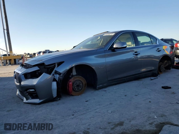 2017 Infiniti Q50 Red Sport 400 with VIN JN1FV7AP5HM851332, listed as a Copart auction lot 84598074 with Not Provided miles and Salvage Title. Bid and sale history available at DreamBid. Image 1.