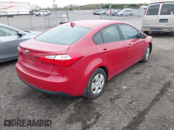 2016 Kia Forte LX with VIN KNAFK4A61G5493891, listed as a IAAI auction lot 41944122 with 100,951 mi miles. Bid and sale history available at carsss.com. Image 4.