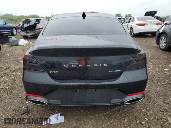 2022 Genesis G70 3.3T z VIN KMTG54TE0NU084384, wystawiony jako Copart lot #57788455 z przebiegiem 28 772 mil mil oraz Szkoda całkowita • Salvage title. Historia ofert i sprzedaży dostępna na DreamBid. Obrazek 6.