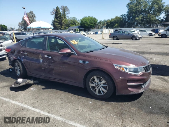 2018 Kia Optima S with VIN 5XXGT4L34JG218736, listed as a Copart auction lot 61261085 with 71,982 mi miles and Salvage title. Bid and sale history available at DreamBid. Image 4.