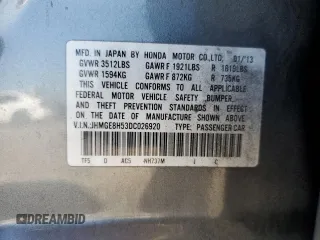 2013 Honda Fit Sport z VIN JHMGE8H53DC026920, wystawiony jako Copart lot #58505615 z przebiegiem 132 286 mil mil oraz Szkoda całkowita • Salvage title. Historia ofert i sprzedaży dostępna na DreamBid. Obrazek 12.