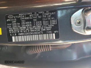 2019 Hyundai Kona Limited with VIN KM8K33A53KU363475, listed as a Copart auction lot 42014605 with 54,968 mi miles and Salvage Title. Bid and sale history available at carsss.com. Image 13.