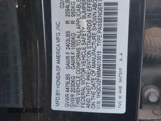 2021 Honda Accord Touring z VIN 1HGCV2F98MA013015, wystawiony jako Copart lot #88510475 z przebiegiem Nie podano mil oraz Szkoda całkowita • Salvage title. Historia ofert i sprzedaży dostępna na DreamBid. Obrazek 12.