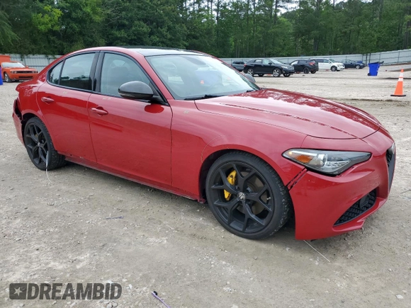 2019 Alfa Romeo Giulia Sport with VIN ZARFAMAN9K7622816, listed as a Copart auction lot 58764765 with 46,187 mi miles and Salvage title. Bid and sale history available at DreamBid. Image 4.