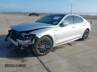 2019 Genesis G70 2.0T Advanced with VIN KMTG34LA5KU023157, listed as a IAAI auction lot 41490171 with 83,971 mi miles. Bid and sale history available at carsss.com. Image 2.