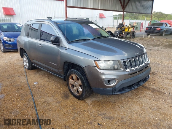 2014 Jeep Compass Sport with VIN 1C4NJCBA9ED594548, listed as a IAAI auction lot 41953586 with 194,593 mi miles. Bid and sale history available at carsss.com. Image 1.