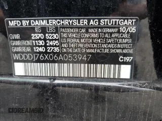 2006 Mercedes-Benz CLS-Class AMG with VIN WDDDJ76X06A053947, listed as a Copart auction lot 71256224 with 155,597 mi miles and Salvage Title. Bid and sale history available at carsss.com. Image 12.