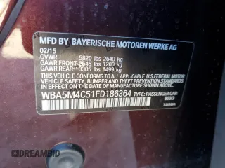 2015 BMW 5 Series GT 535i xDrive with VIN WBA5M4C51FD186364, listed as a Copart auction lot 41127324 with 23,715 mi miles. Bid and sale history available at carsss.com. Image 12.